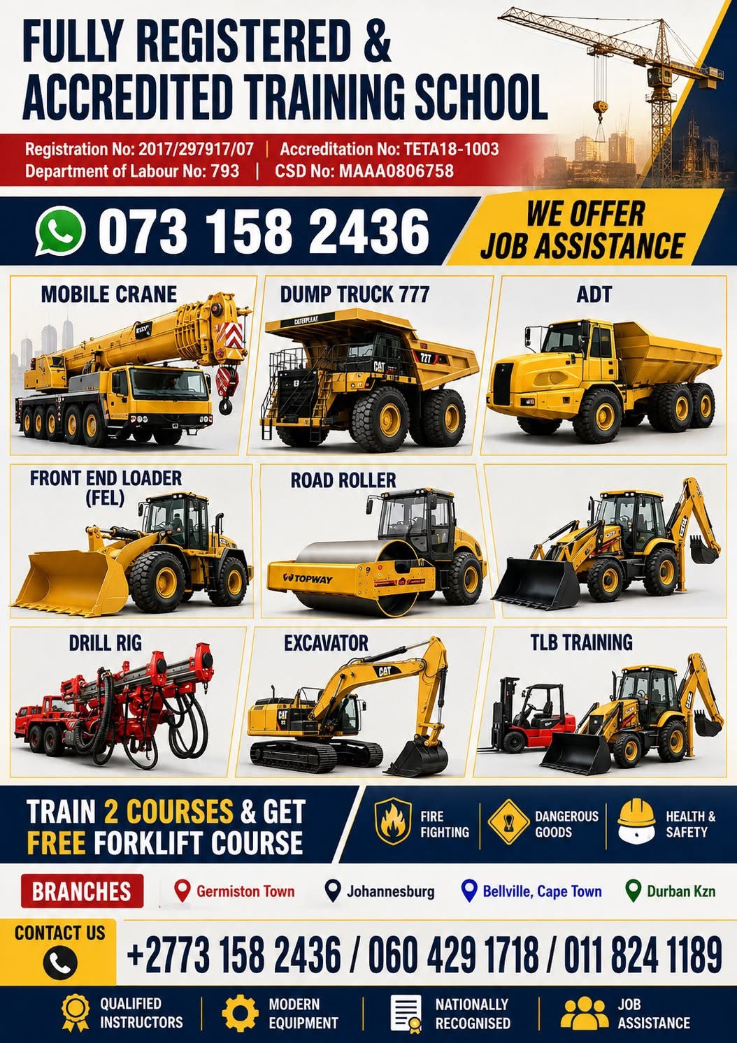 Machinery training South Africa 